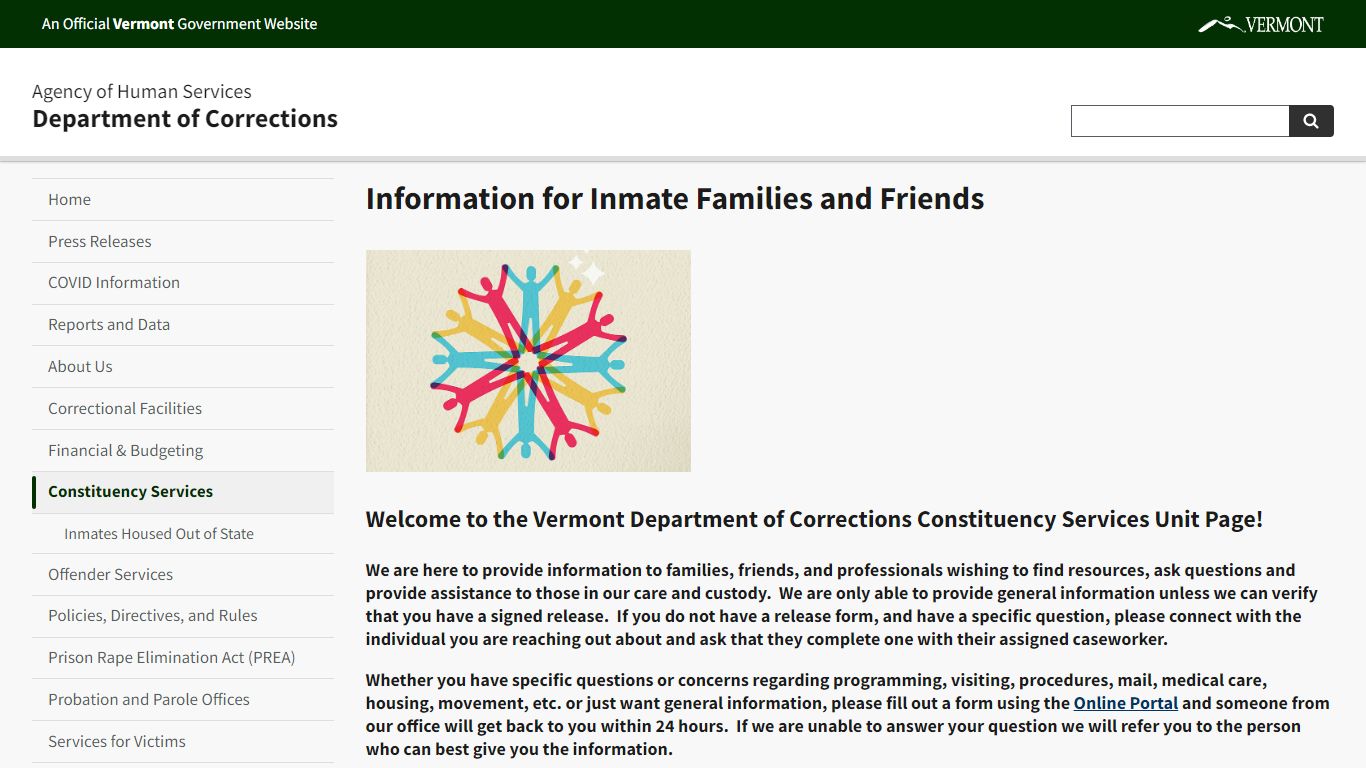 Information for Inmate Families and Friends | Department ...
